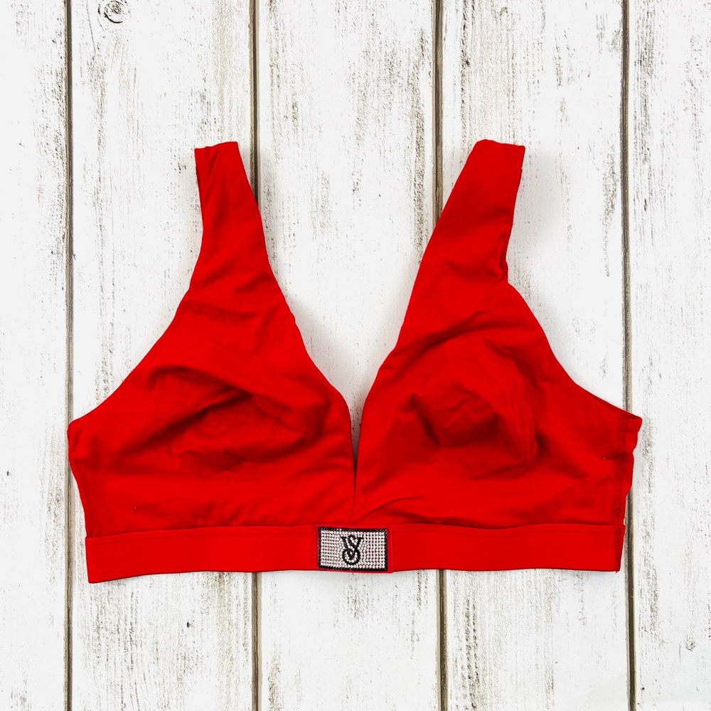XL Victoria’s Secret Shine Patch Cotton Wireless
Plunge Bralette Bra - Picture 2 of 7
